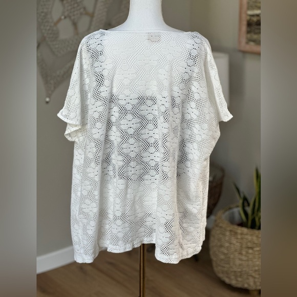 Le Cove Brand White Crochet Lightweight Swimsuit Coverup - Picture 3 of 8